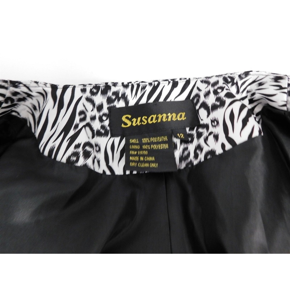 New Susanna Black White Jeweled Buttons Jacket 12 - Picture 4 of 4